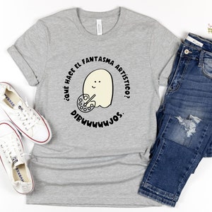 Halloween Ghost Joke Shirt Fantasma Chiste Spanish Teacher TShirt Dual Language Instruction Teacher Bilingual Teacher Tee image 4