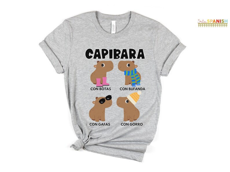 Funny Capybara TShirt Spanish Teacher Bilingual Teacher Tee Dual Language Instruction Tee Capibaras image 3