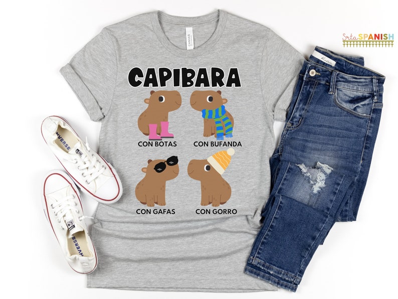 Funny Capybara TShirt Spanish Teacher Bilingual Teacher Tee Dual Language Instruction Tee Capibaras image 4