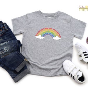 Los Colores Vocabulary Rainbow Tee T Shirt Bilingual Language Multilingual Dual Language Toddler Short Sleeve Tee image 5