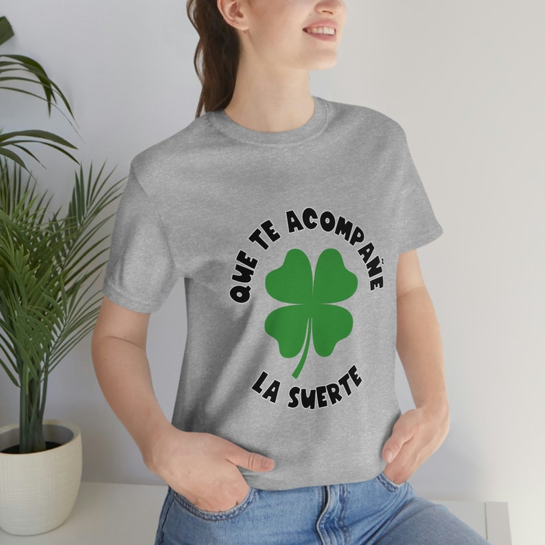 Que te acompañe la suerte Tee Spanish Teacher Shirt Bilingual Teacher Dual Language Instruction Teacher Tee March St. Patrick's Day image 3