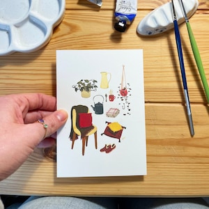 Winteraccessoires, illustrierte Karte
