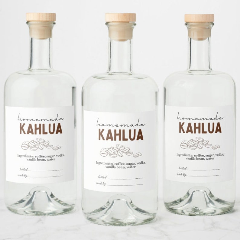 Homemade Kahlua Labels, Gift Tags, Instant Download, Printable - Etsy