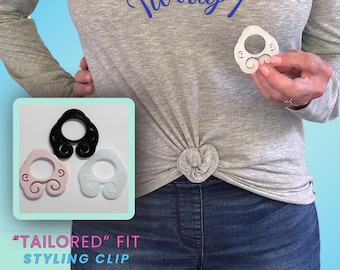 TwirlyT Shirt Cincher Clip for Women | T-Shirt Clip, Waist Cincher, Clothing Cinch Clip, Scarf Ring, T-Shirt Scrunchie, Shirt Tie