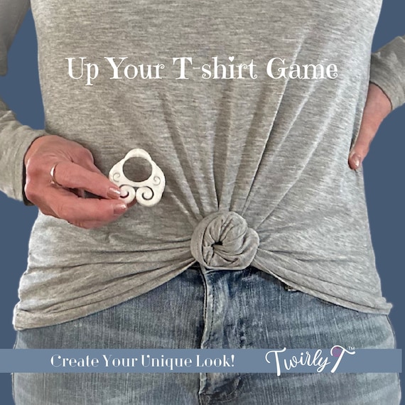 Twirlyt: Innovative, Versatile, Shirt Clip, Cinch Clip That Transforms Boxy  Tops and Baggy T-shirts Into Fun, Fit, and Flattering Fashion. 