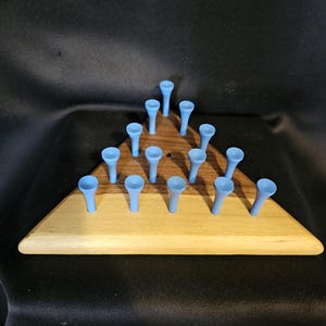 Tricky Triangle Peg Game: Birch Wood, 14 Tees