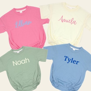 Baby Bubble Romper - Bubble Romper - T-Shirt Bubble Romper - Monogram Onesie