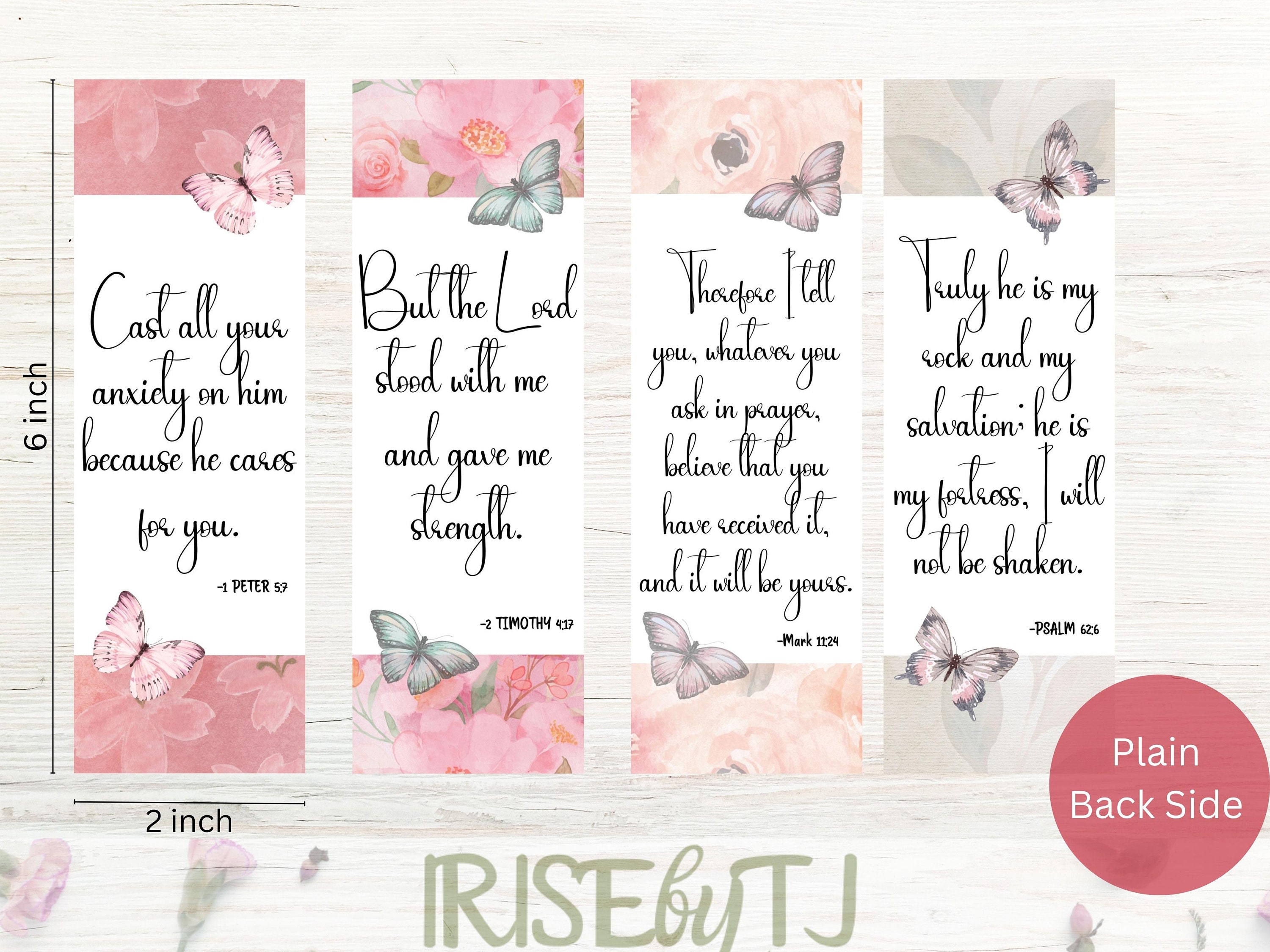 Printable Bible Verses Bookmarks Set of 4,scripture Bookmark,floral ...