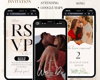 Digital Wedding Invitation & Rsvp Tracking, Online RSVP Page, Digital RSVP, Rsvp Form, Wedding Website, Online Rsvp And Schedule
