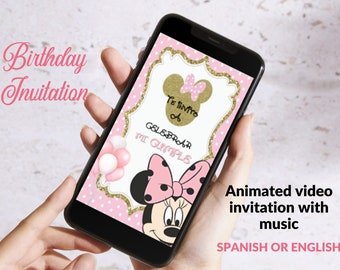 Minnie Mouse Birthday Invitation, Digital invitation pink Minnie, Mickey Mouse Clubhouse, Birthday Party Invitations, Oh Two-dles Minnie