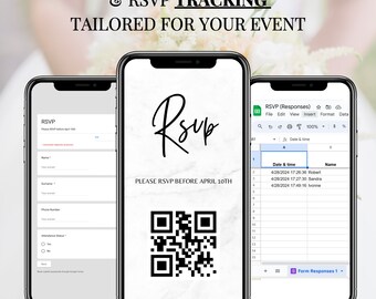 Rsvp Tracking, Party Planner, Online RSVP Page, Event registration, Wedding Planning, Rsvp Form, Rsvp Tracker, Seating Chart, Digital Rsvp