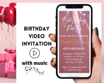 Rose gold party invitation, rose gold birthday invitation, digital invitation for women, rose gold invite birthday dinner, electronic invite