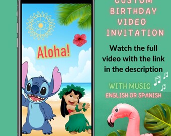 Stitch Birthday Invitation, Custom Kids Birthday Invitation, Boys & Girls Evite, Digital Kids Party Invite, Digital Bday Card Invite