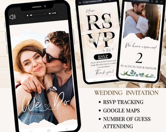 Digital Wedding Invitation & Rsvp Tracking, Online RSVP Page, Digital RSVP, Rsvp Form, Wedding Website, Online Rsvp And Schedule