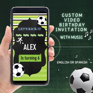 Soccer Birthday, Soccer invitation Spanish, Football Invitation, Soccer animated digital invitation, Soccer Invitation, Soccer Themed Party