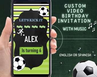 Soccer Birthday, Soccer invitation Spanish, Football Invitation, Soccer animated digital invitation, Soccer Invitation, Soccer Themed Party