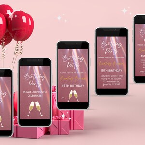 Rose gold Party Einladung, rose gold Geburtstag Einladung, digitale Einladung für Frauen, rose gold Einladung Geburtstagsessen, elektronische Einladung Bild 2