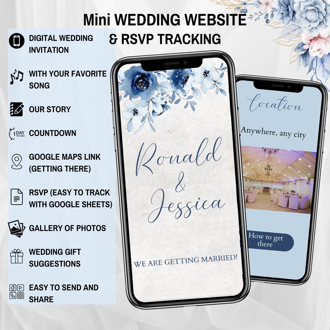 Digital Wedding Invitation & Rsvp Tracking, Wedding Timeline of Events ...