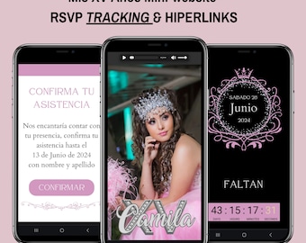 Quinceanera Invitation & Rsvp Tracking, Quinceañera Video Invitation, Digital RSVP, Rsvp Form, 15Th Birthday, Online Rsvp And Schedule
