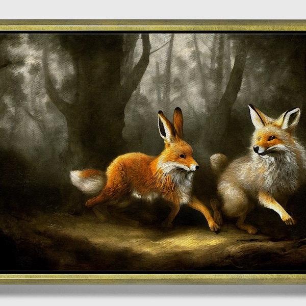 Vintage Fox Oil Painting - Etsy