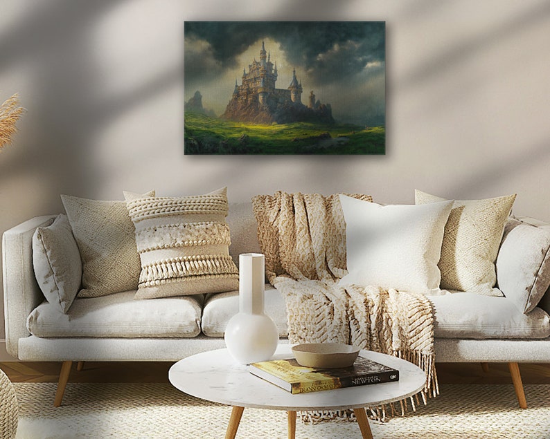 Hauteur d'un empire, paysage original encadré peinture à l'huile impression sur toile dans un cadre flottant décoratif image 7