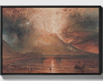 Vesuvausbruch (J. M. W. Turner 1841), Leinwand Kunst Reproduktion, Klassische Kunst Englische Romantik Gemälde