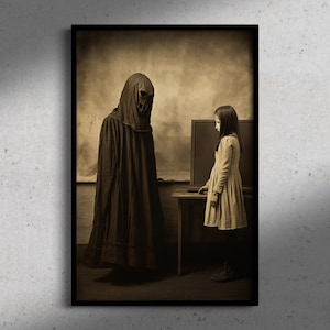 Geist Lehrer, Vintage Fotografie, Kunst Stil Poster Druck, Dark Academia, Gothic Home Decor, Halloween, Gothic Okkult Poster, Hexerei