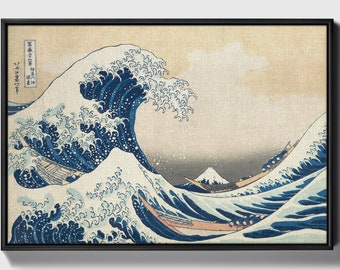 The Great Wave off Kanagawa (1831), Art Reproduction on canvas, Ukiyo-E, Hokusai, Classic Japanese Woodblock Art