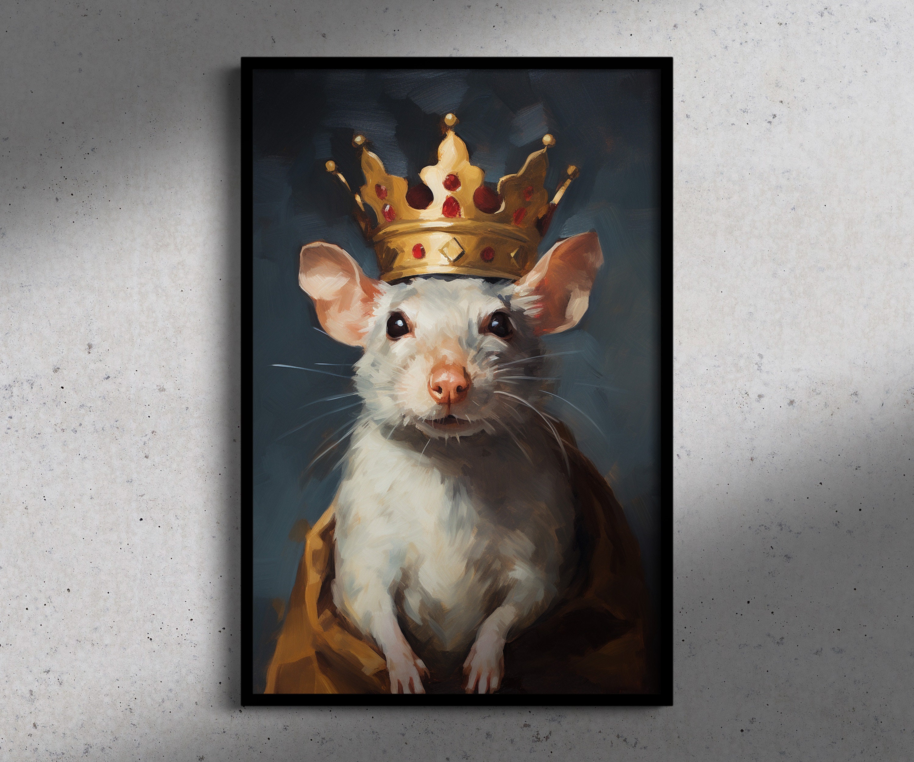 Premium Photo  Mouse or rat king with crown portrait fantasy photomontage