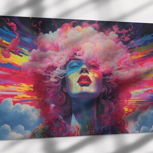 Sogni cosmici, stampa su tela o carta fine art, bella arte da salotto, arte incorniciata, poster artistico
