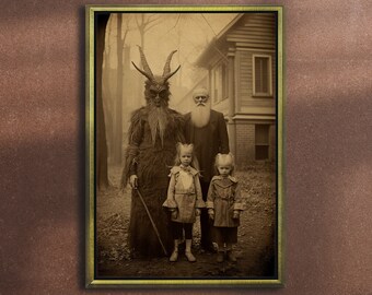 Matka wie najlepiej, Vintage fotografia Art Style Wydruk na płótnie, Dark Academia, Gotycki wystrój, Vintage Halloween, Gotycki okultyzm, Czary