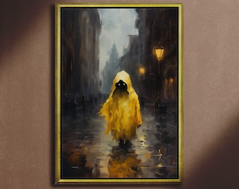 Abandonné, peinture à l'huile, style artistique, impression sur toile, oeuvre d'art sur toile, Dark Academia, art fantôme, gothique victorien, cottagecore, art d'Halloween