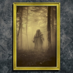 Fantasma della foresta, stampa fotografica vintage, Accademia oscura, arredamento gotico, Halloween, poster occulto gotico, stregoneria, foto fantasma
