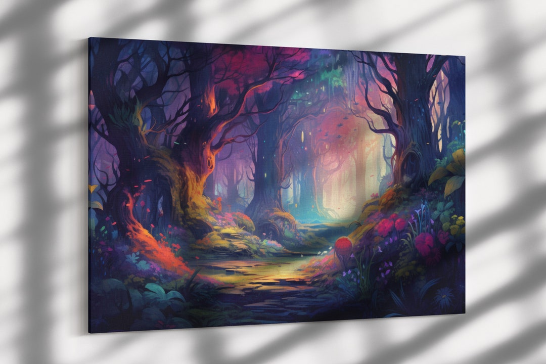 Fantasy Forest, Framed Oil Painting Print on Canvas or Fine Art Paper ...