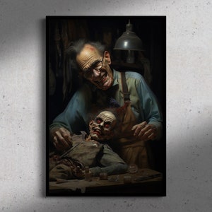 The Dollmaker’s Workshop, Oil Painting Fine art Print, Art Poster Print, Dark Academia, Ghost Art, Gothic Home Decor, Halloween Art