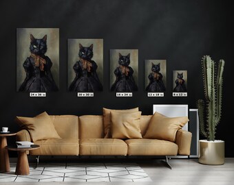 Black Cat Gothic Wall Decor Sign - Retro Metal Tin Poster 8x12 Inch, Bar & Bathroom Art