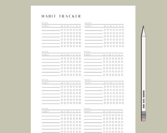 Wöchentlicher Habit Tracker Printable, Habit Tracker Vorlage, Routine Tracker, 7 Tage Habit Challenge, A4/A5/Letter/Hälfte, Sofort