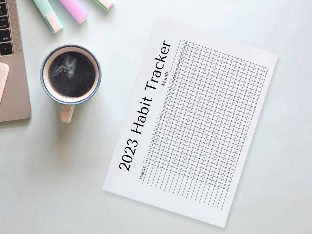 Printable Monthly Habit Tracker Digital Download A5 Letter - Etsy