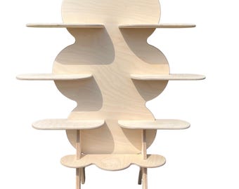 Estante plegable Wibbly, estante de exhibición portátil de madera, estante escalonado para mercado agrícola, estantes plegables para puestos de venta, exhibición de productos de mesa