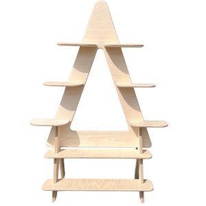 Roofle Collapsible Stand, Portable Wooden Shelf for Craft Shows & Farmers Markets, Portable Tiered Vendor Booth Display Shelves