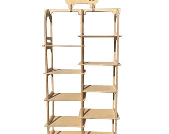 Floorsta Birch Plywood Floor Display Stand with Shelves for Craft Fairs, Vendor Booths & Markets