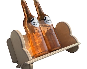 Incliney Collapsible Stand, Wooden Bottle and Jar Display, Inclined Bottle Display, Portable Vendor Display, Tabletop Display Rack