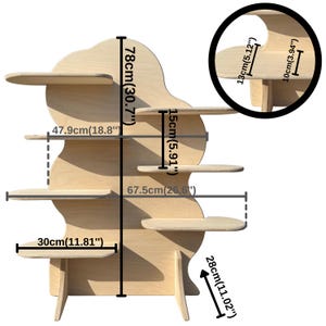 Asymmetrical Wavy Collapsible Stand, Retail Display, Market Display, Product Display Rack, Stand Alone Shelf, Market Stall, Tiered Shelf image 7