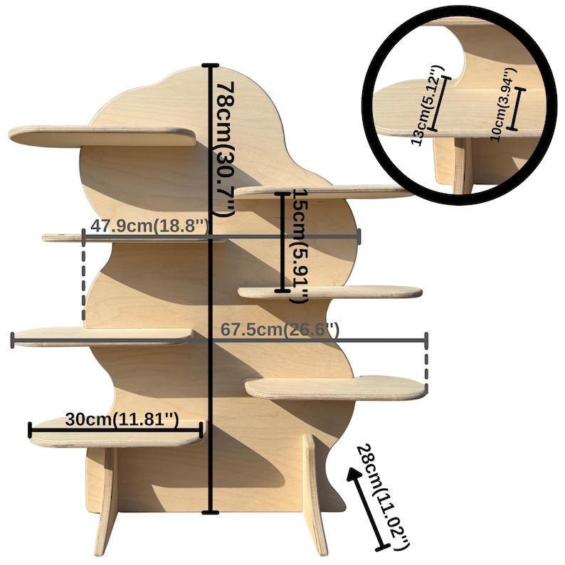 Asymmetrical Wavy Collapsible Stand, Retail Display, Market Display, Product Display Rack, Stand Alone Shelf, Market Stall, Tiered Shelf image 7