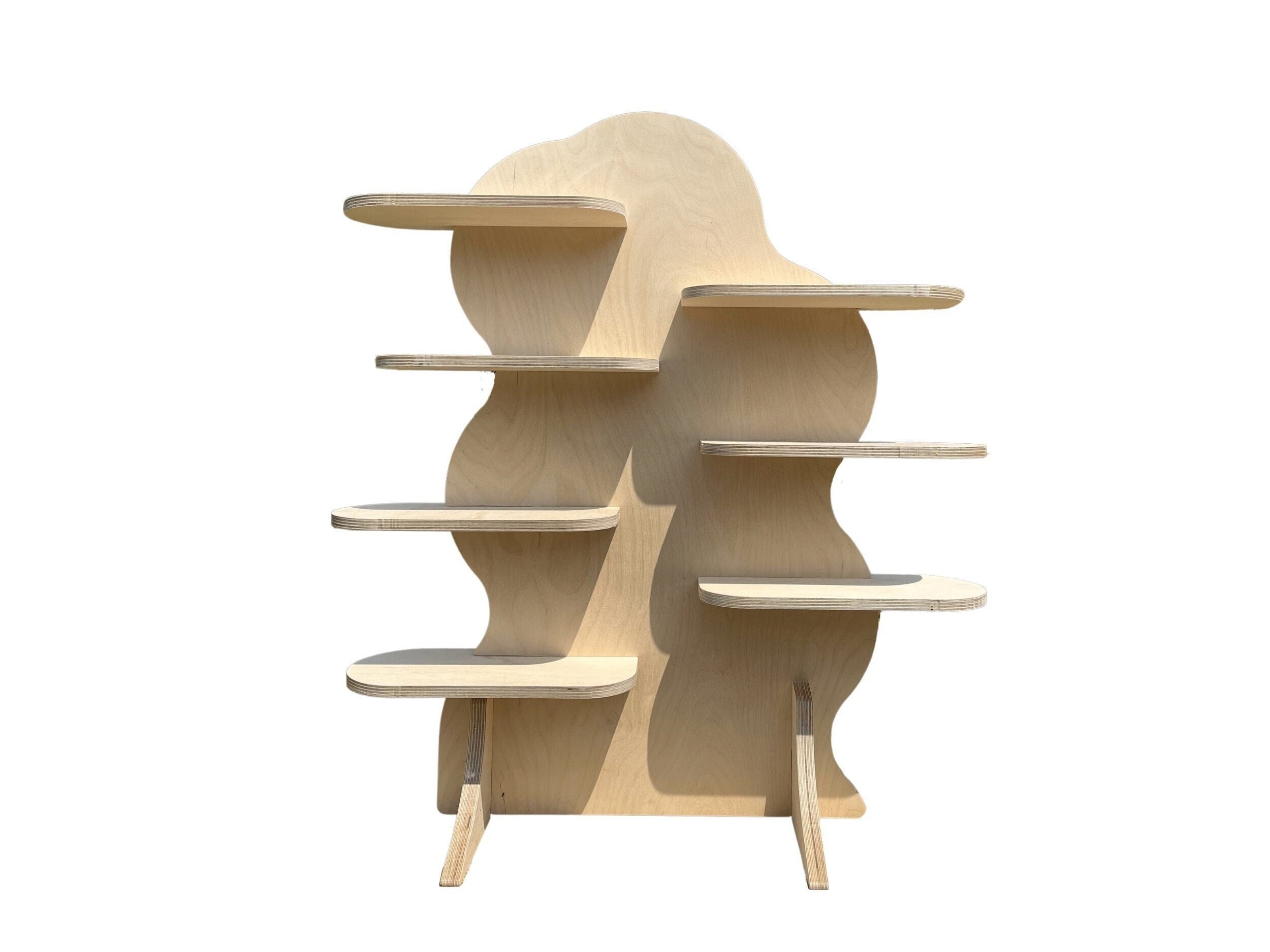 Asymmetrical Wavy Collapsible Stand, Retail Display, Market Display, Product Display Rack, Stand Alone Shelf, Market Stall, Tiered Shelf