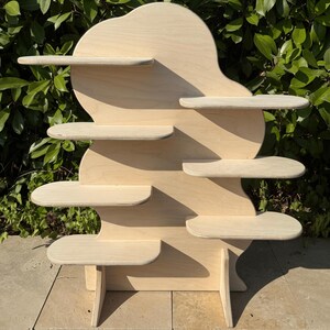 Asymmetrical Wavy Collapsible Stand, Retail Display, Market Display, Product Display Rack, Stand Alone Shelf, Market Stall, Tiered Shelf image 4