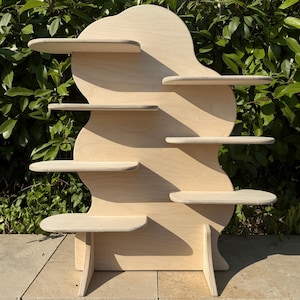 Asymmetrical Wavy Collapsible Stand, Retail Display, Market Display, Product Display Rack, Stand Alone Shelf, Market Stall, Tiered Shelf image 3