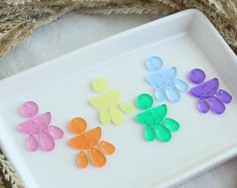 Rainbow Geometric Triple Dangle Acrylic Earring Pieces Earring Blanks Unfinished Earring Pieces 1 Pair Choose Your Colors Semicircle Circle