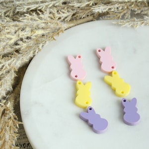 Choose Your Own Color Combo Mini Peeper Bunny Easter Earring Pieces Acrylic Earring Blanks Easter Charms Pastel Bunny Trio Cute Bunnies
