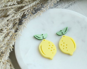 Fruit Series Lemon Acrylic Earring Blanks Summer Fruit Acrylic Charms Earring Making Supplies 3 Pairs DIY Earring Blanks Unfinished Charms